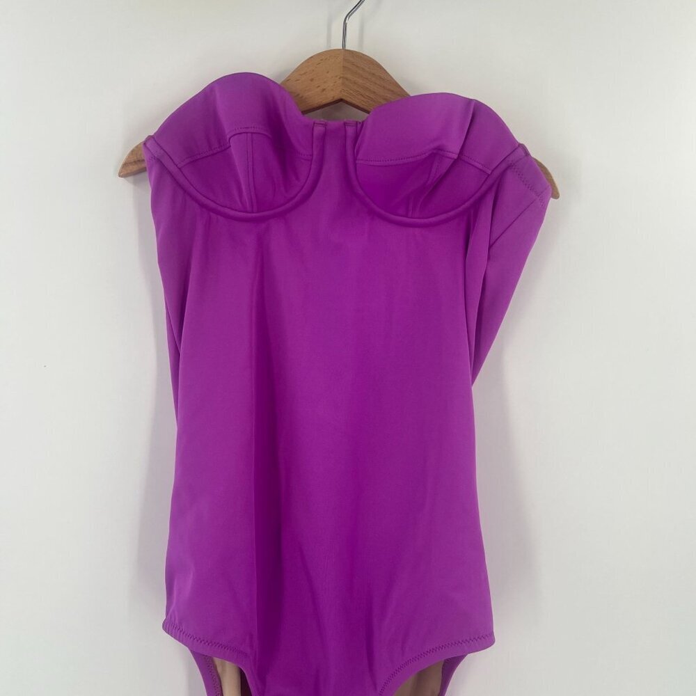 J. Crew Women Size 0 Long Purple Balconette One Piece Swimsuit - Picture 8 of 9